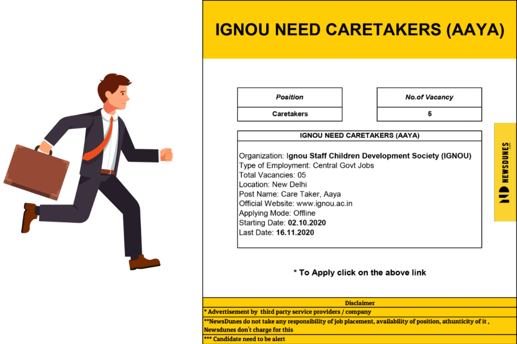 IGNOU Need Caretakers