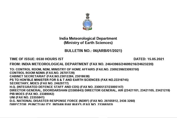 Indian Meteorological Department on Tauktae